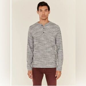 Scotch & Soda Men’s  Grey Classic Long Sleeve Grandad Henley Shirt Size XXL